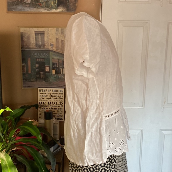 Terri millenio linen top. Made in Italy - Picture 4 of 7